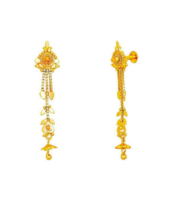 gold brass studs earring - 19667328 - Standard Image - 1