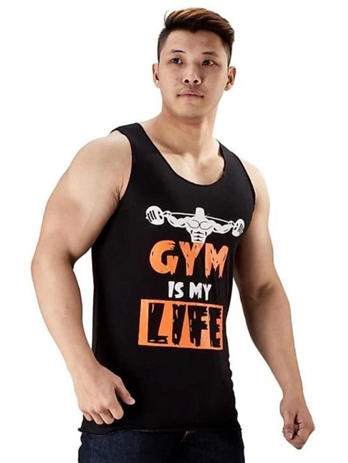 black cotton blend vest - 19667527 -  Standard Image - 0