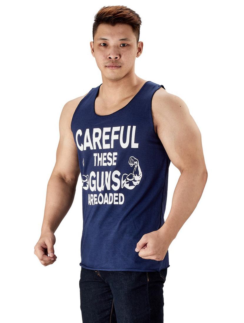 dark blue cotton vest - 19667561 - Standard Image - 1