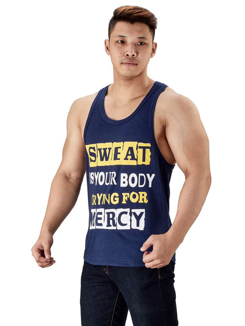 blue pure cotton vest - 19667945 -  Standard Image - 1