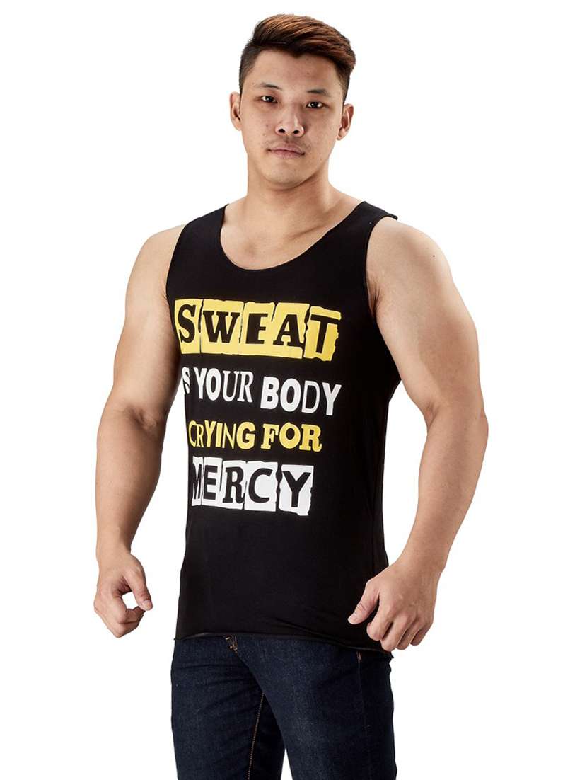 black pure cotton vest - 19667946 -  Standard Image - 1