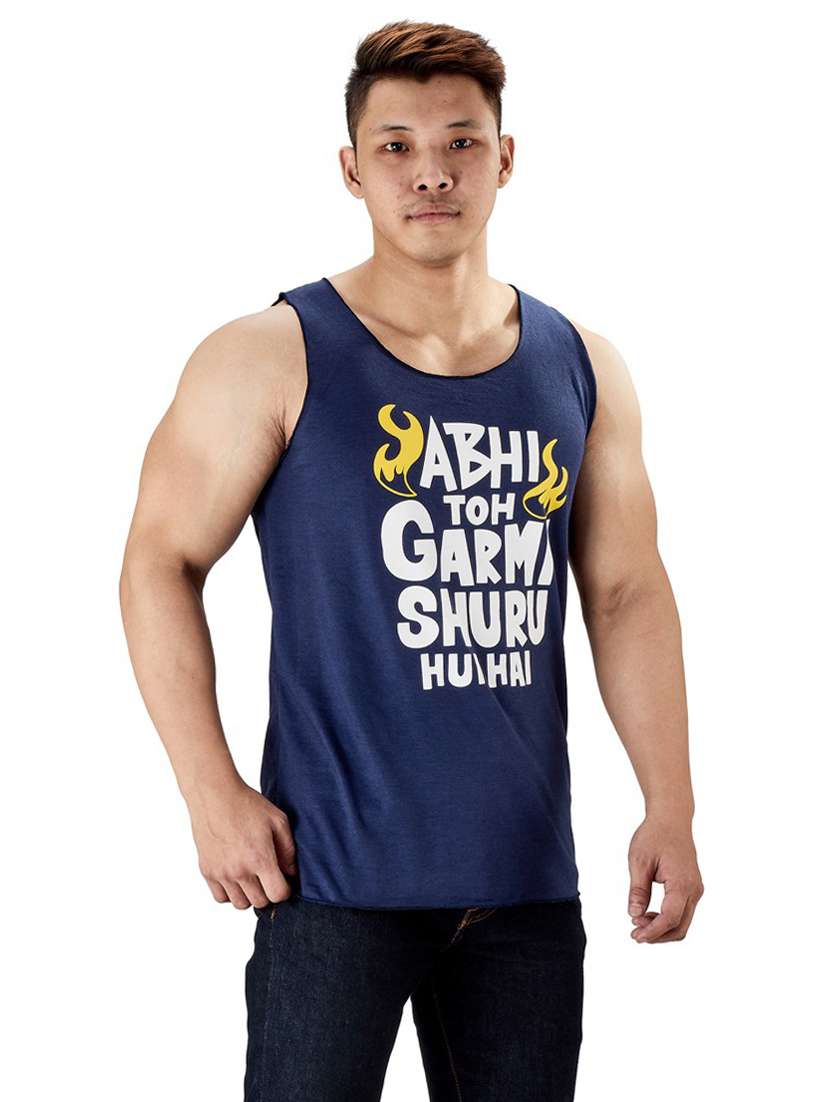 blue pure cotton vest - 19668039 -  Standard Image - 1