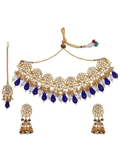matushri art indian traditional necklace with earrings and maang tikka - 19668441 - Standard Image - 0
