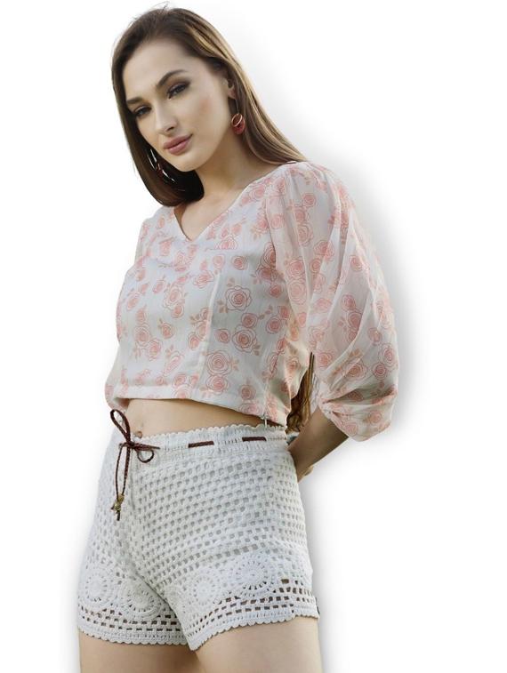 women's crop v neck top - 19668957 -  Standard Image - 1