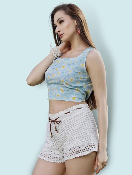 women's crop square neck top - 19668972 - Standard Image - 0