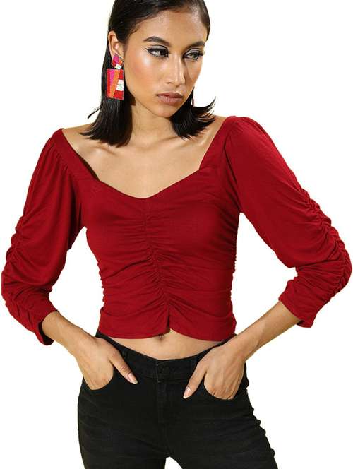 women's crop sweetheart neck top - 19668985 - Standard Image - 0
