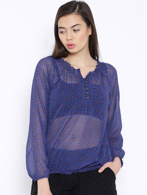 round neck floral printed regular top - 19669005 - Standard Image - 0