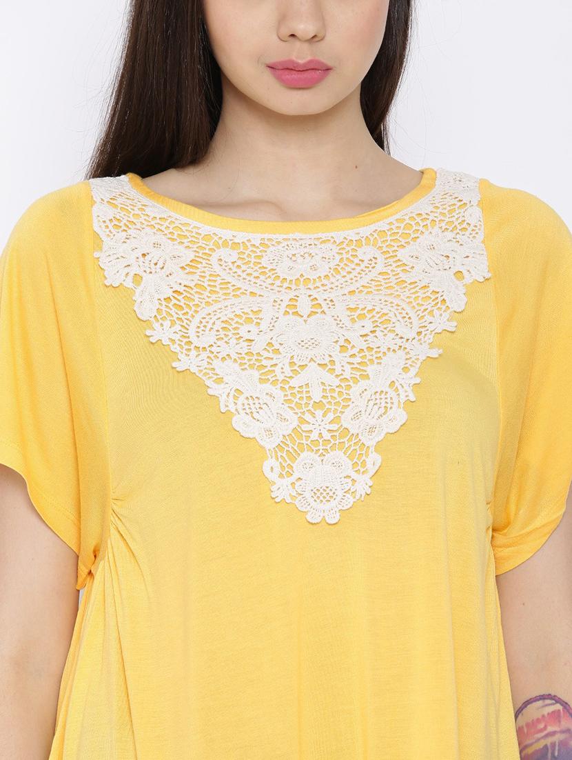 round neck self design regular top - 19669014 - Standard Image - 4