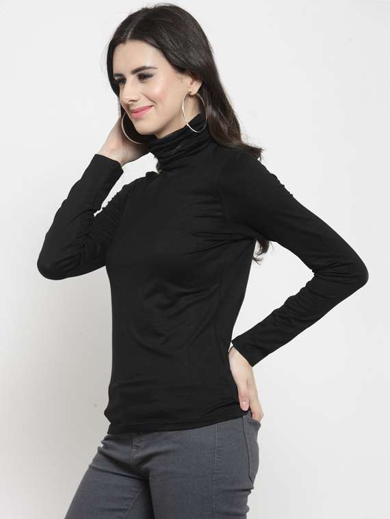 women high neck solid top - 19669047 -  Standard Image - 1