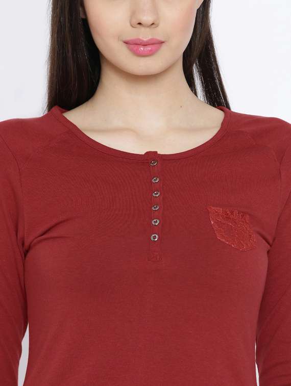 women round neck solid top - 19669055 -  Standard Image - 4