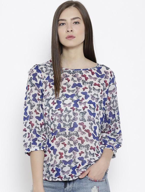 women boat neck printed top - 19669068 - Zoom Image - 0
