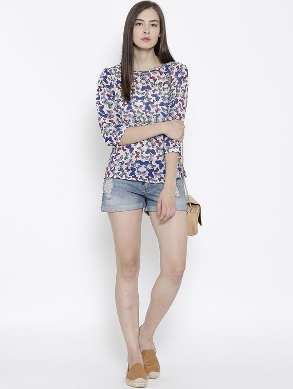 women boat neck printed top - 19669068 - Standard Image - 4
