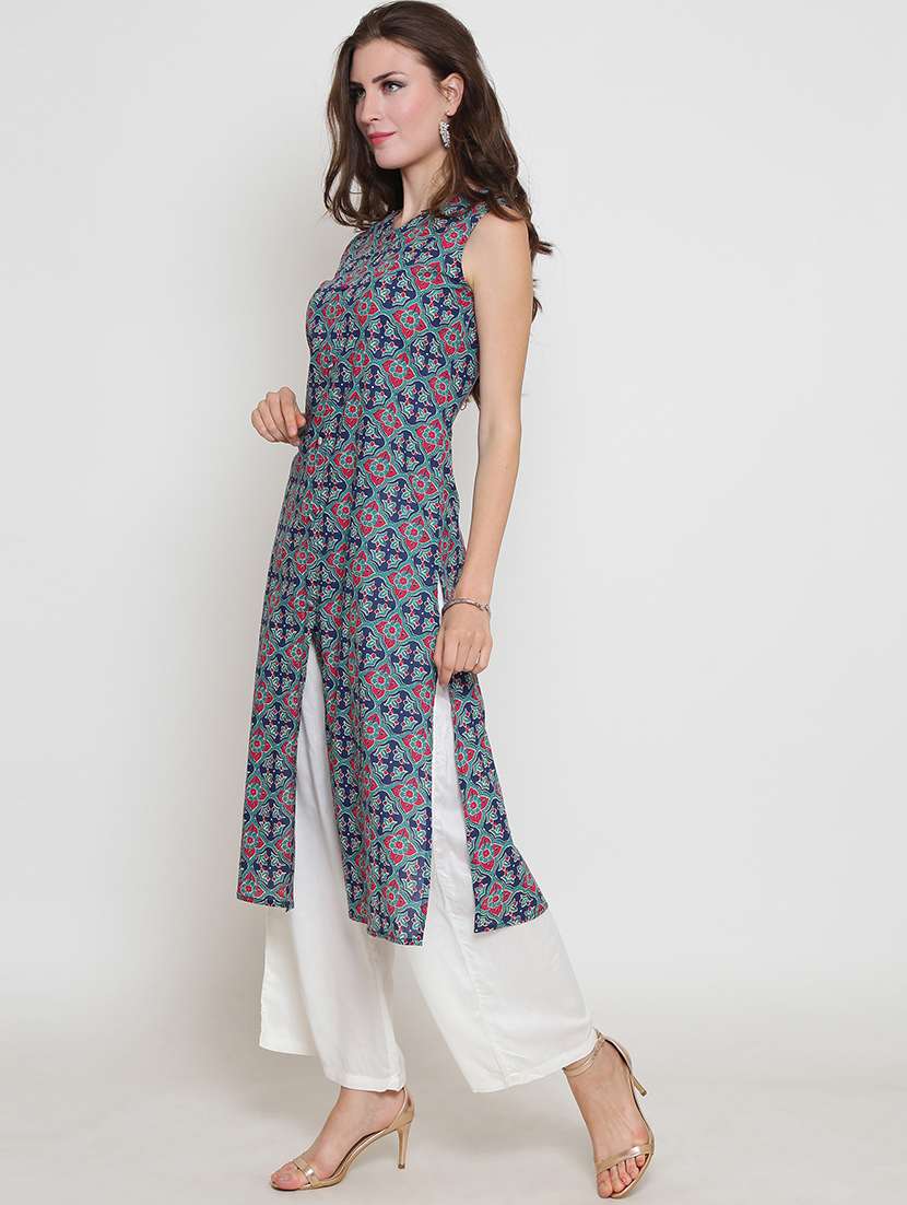 printed kurta with palazzo set - 19670252 -  Standard Image - 1