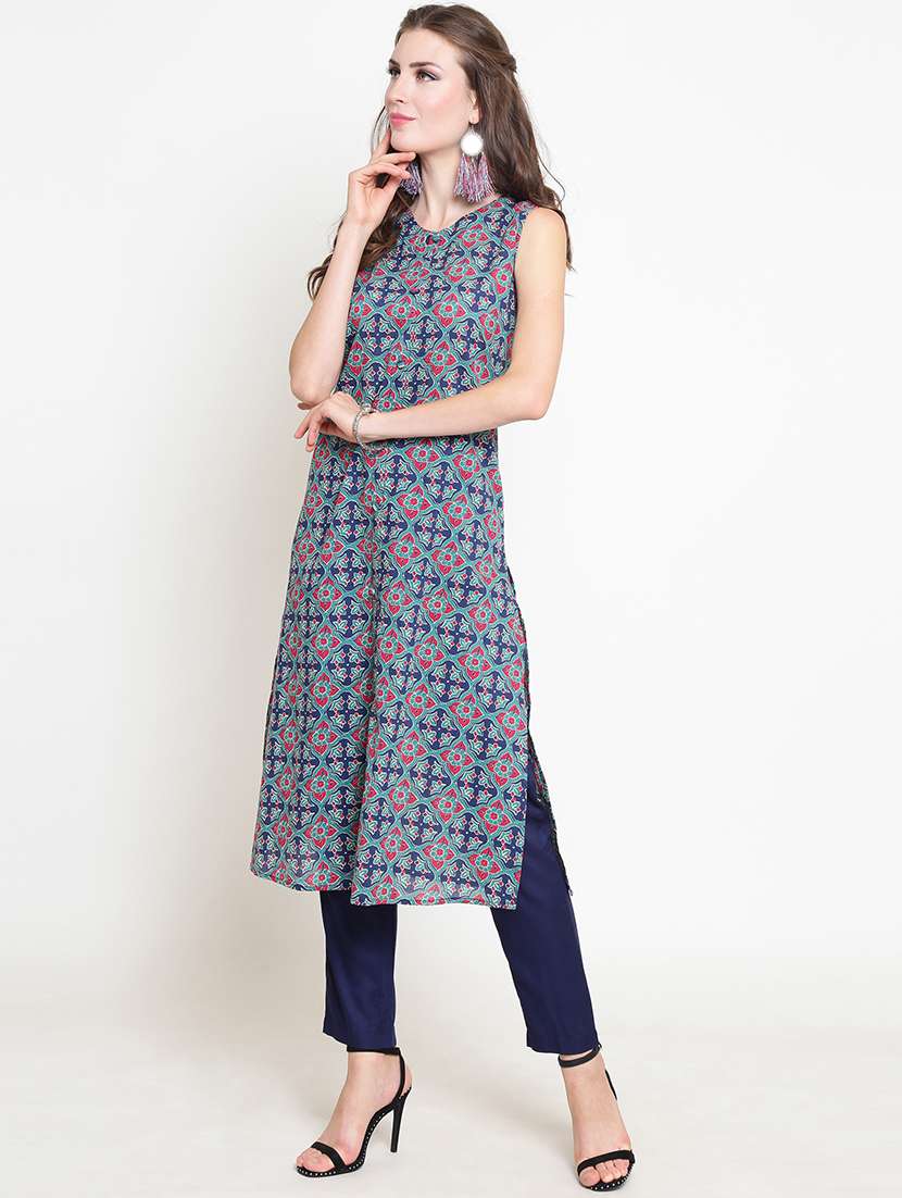 printed kurta with pant set - 19670263 - Standard Image - 1