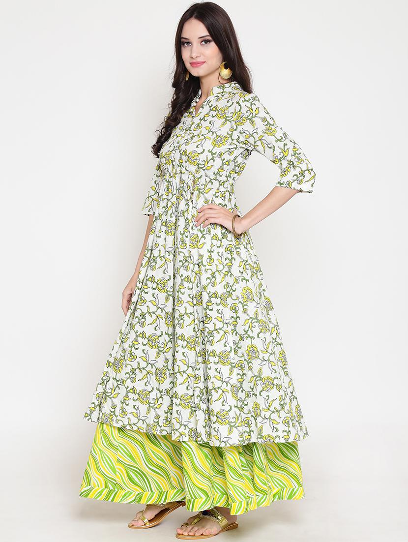 printed kurta with skirt set - 19670267 - Standard Image - 1