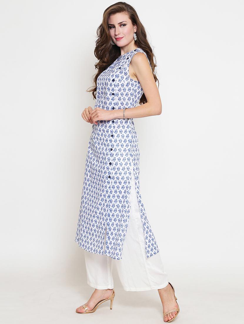 printed kurta with palazzo set - 19670285 -  Standard Image - 1