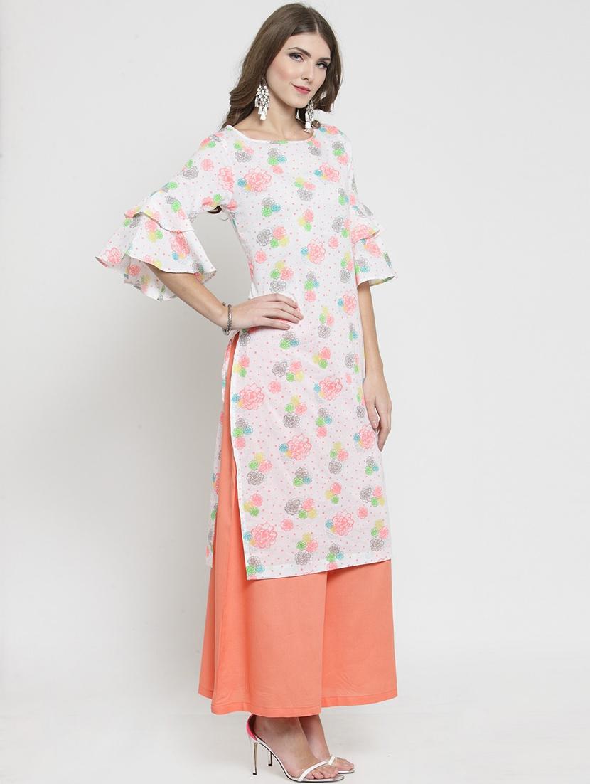 printed kurta with palazzo set - 19670361 - Standard Image - 1
