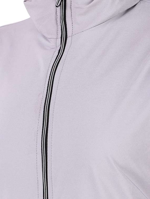 grey solid long sleeve jacket - 19670896 -  Standard Image - 4