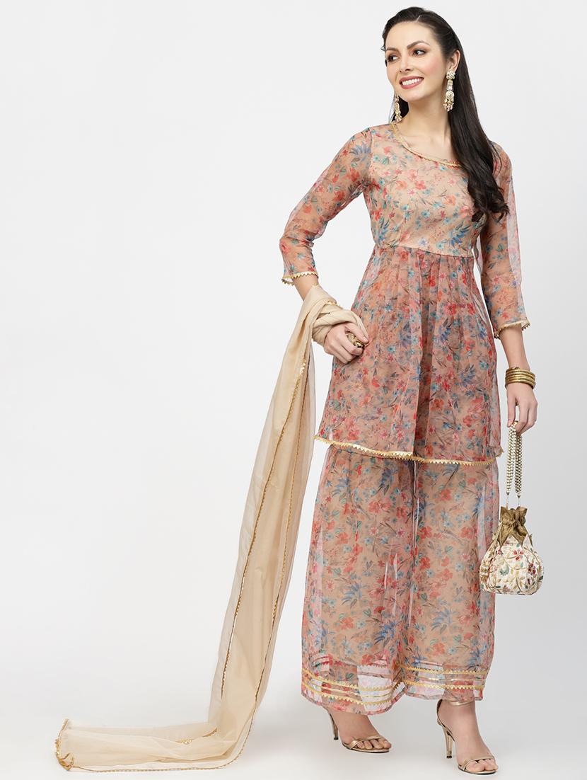 women kurta sharara set with dupatta - 19671236 - Zoom Image - 0