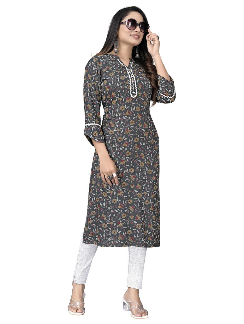 printed a-line kurta - 19672031 - Standard Image - 1