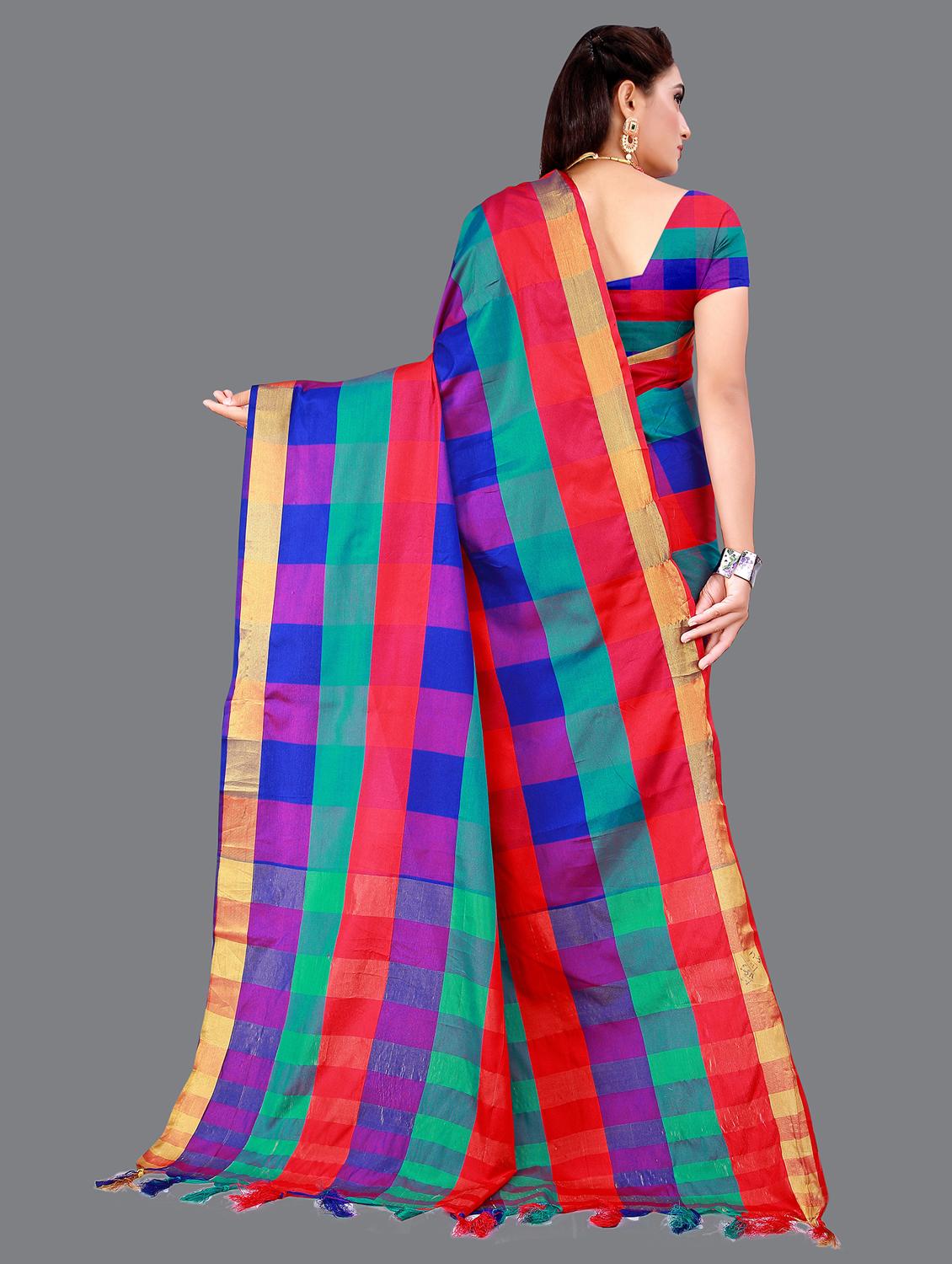 check chettinad saree with blouse - 19672447 - Standard Image - 1
