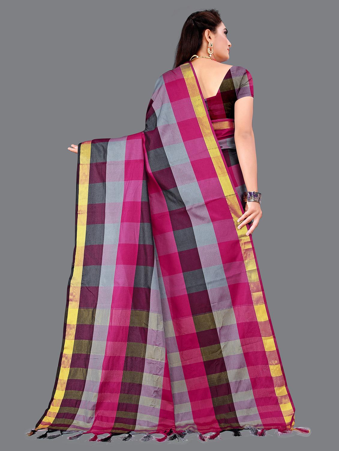 check chettinad saree with blouse - 19672449 -  Standard Image - 1