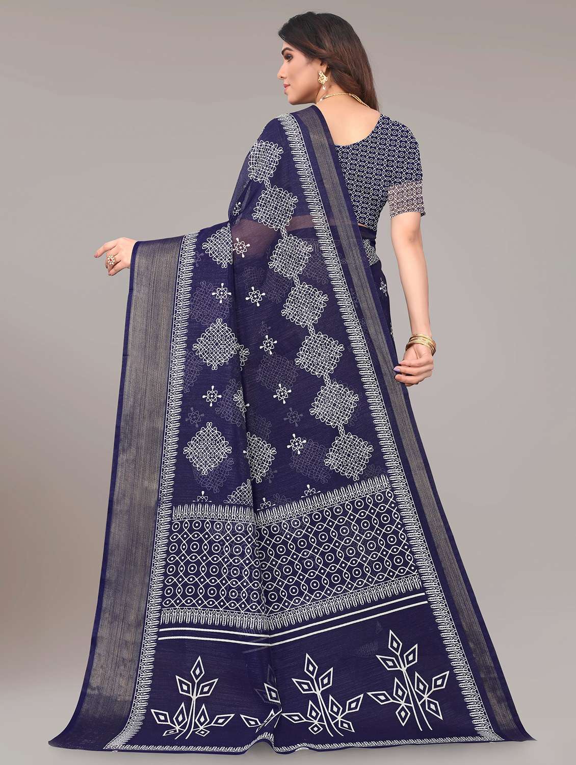 printed woven saree with blouse - 19672470 -  Standard Image - 1