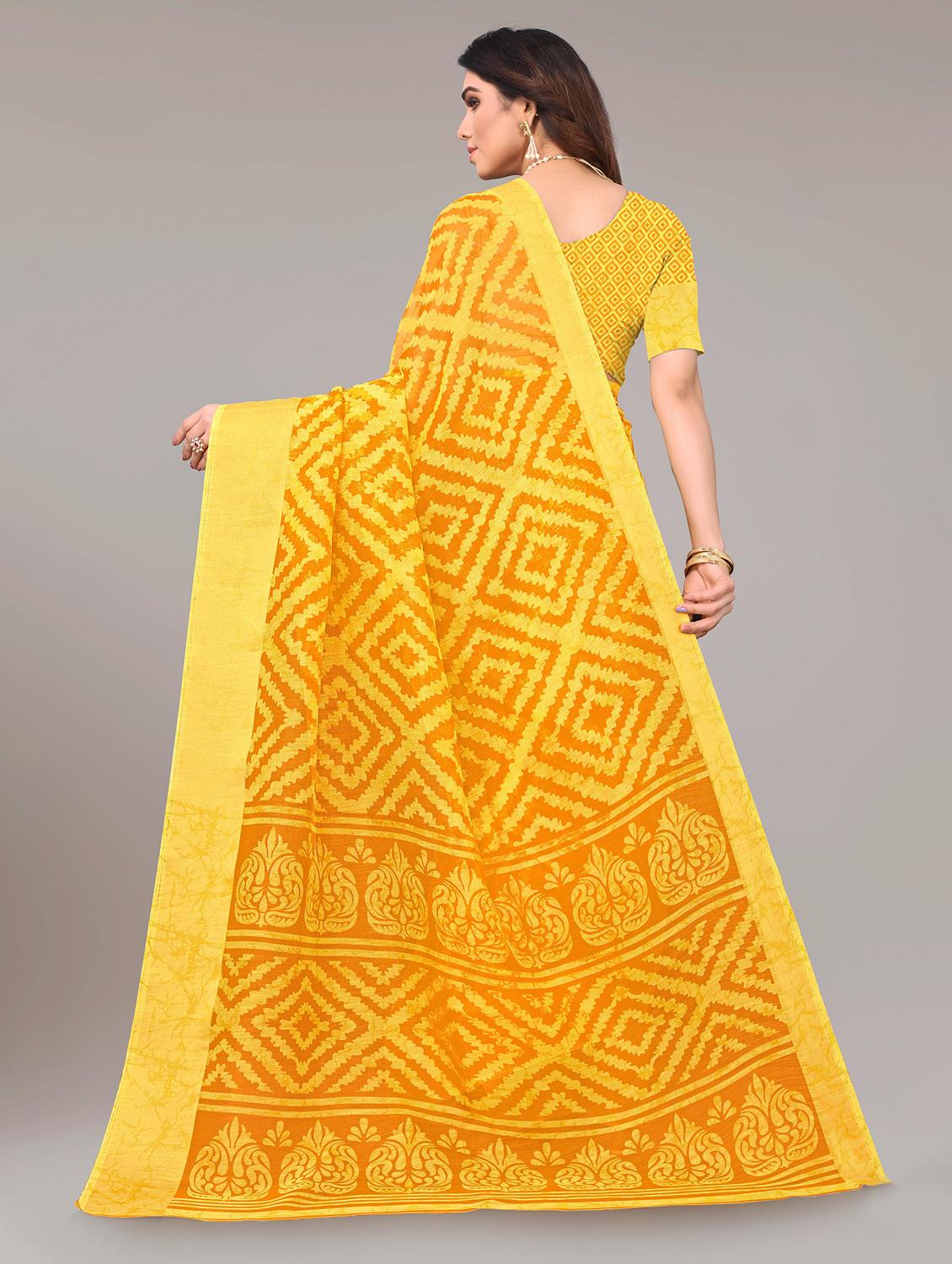 printed woven saree with blouse - 19672476 - Standard Image - 1