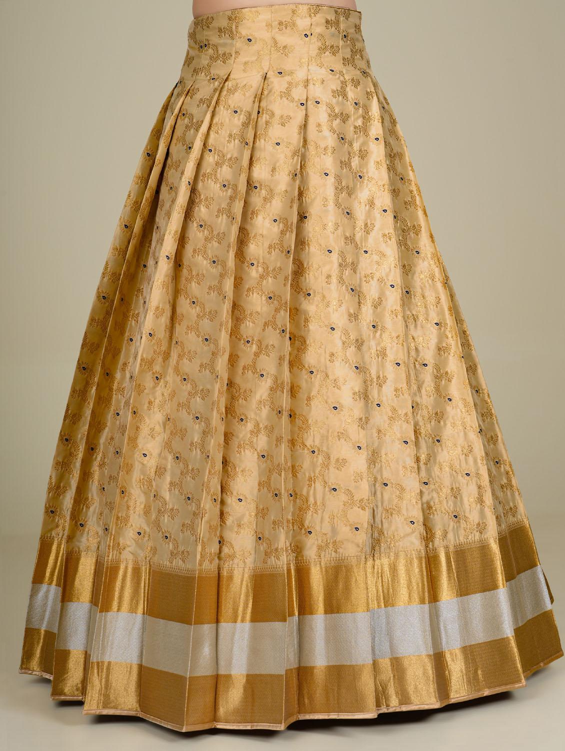 gold art silk lehenga - 19679026 - Standard Image - 4