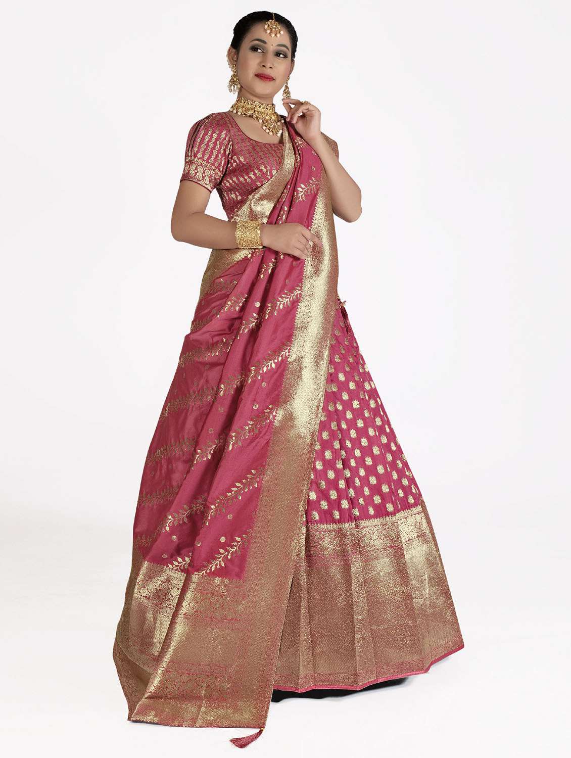pink art silk lehenga - 19679033 -  Standard Image - 1