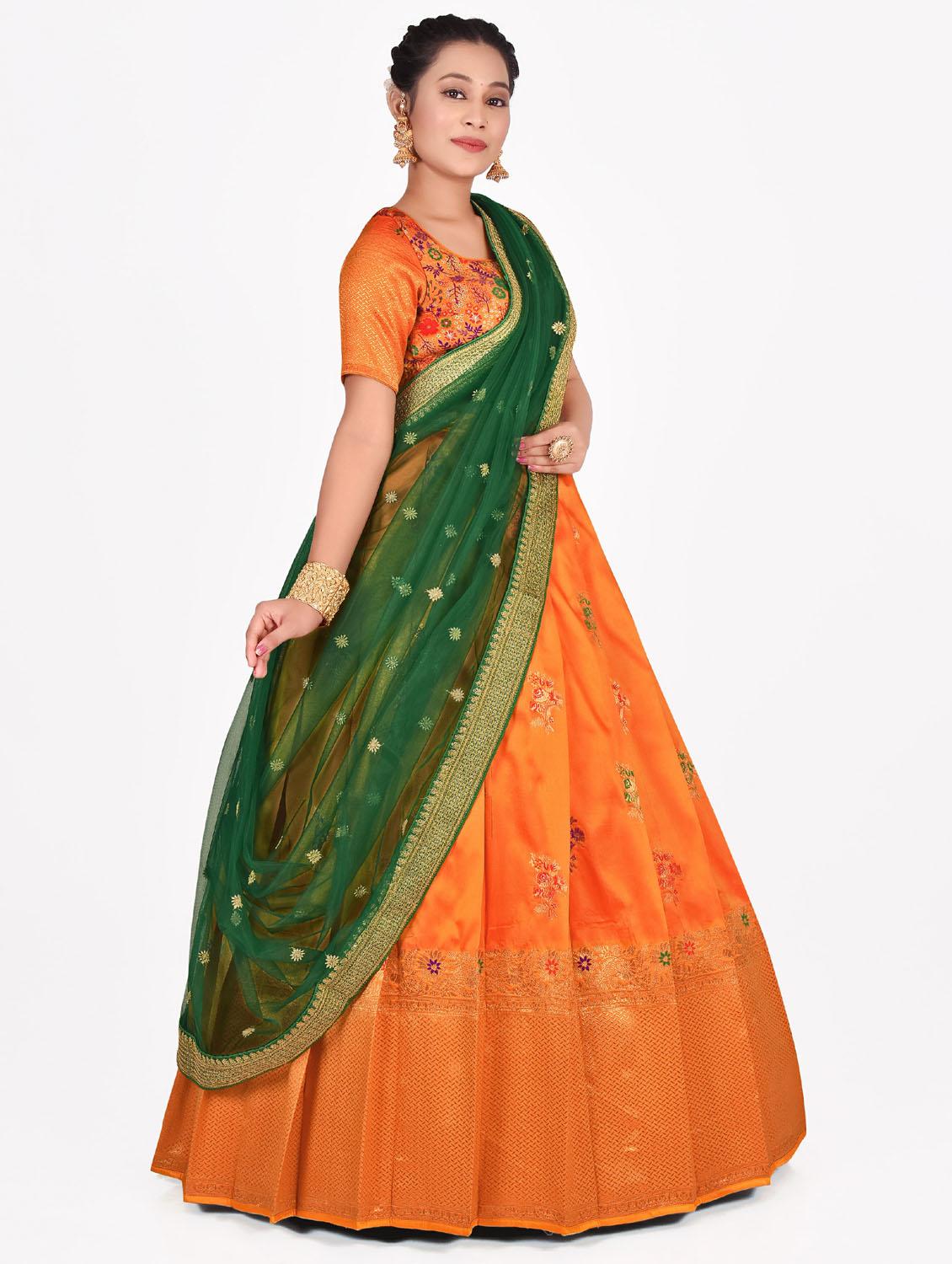 self designed woven lehenga choli with dupatta - 19679066 -  Standard Image - 1