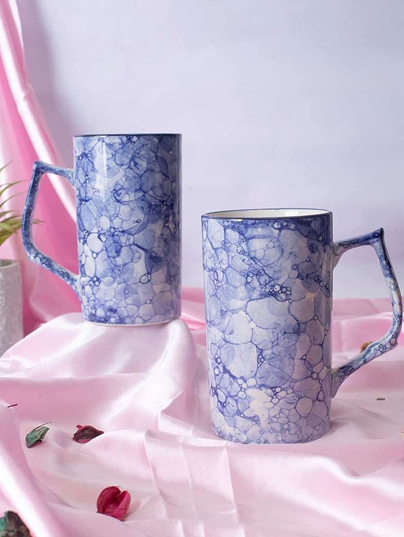 caffeine ceramic handmade blue & white stoneware milk mug (set of 4 pcs) - 19682009 -  Standard Image - 1