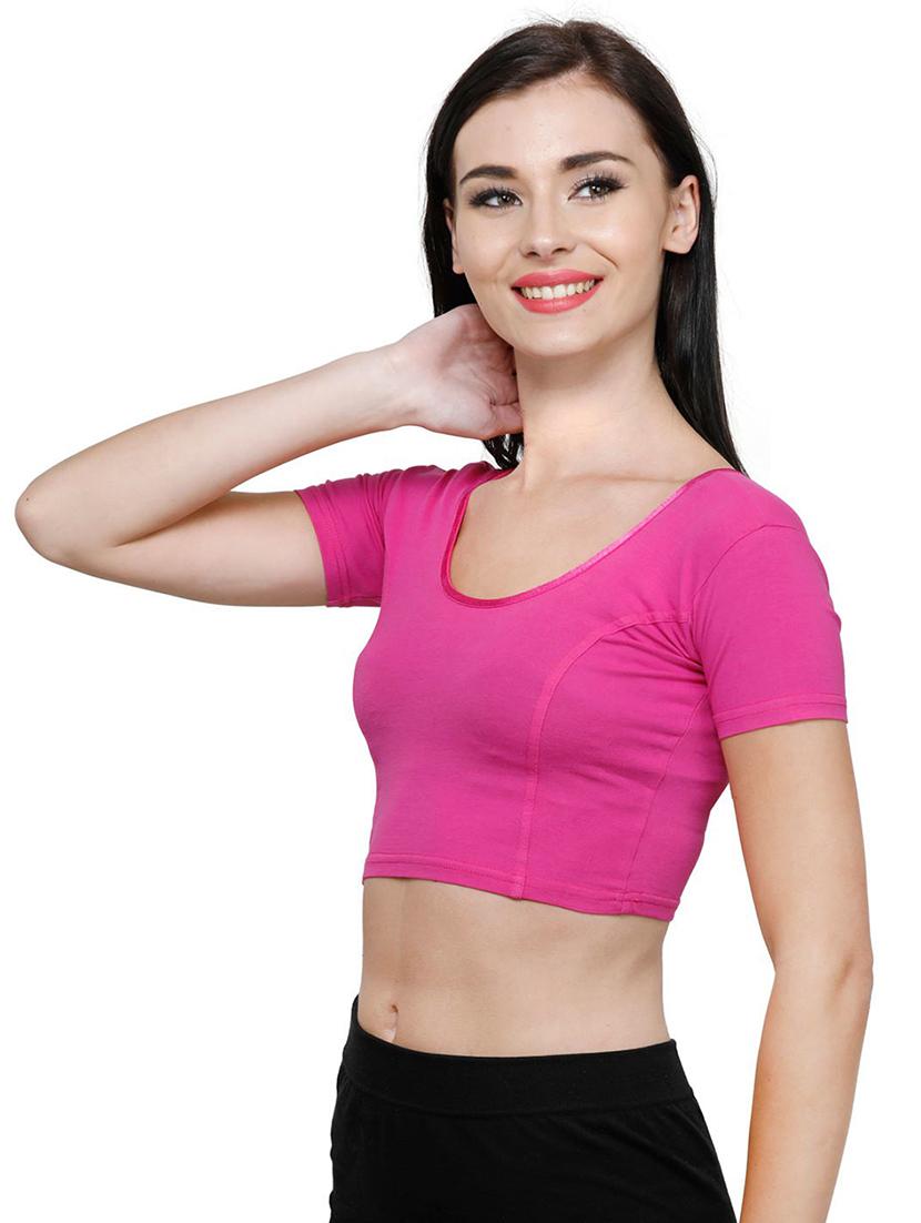 pink cotton blend regular blouse - 19682059 -  Standard Image - 1