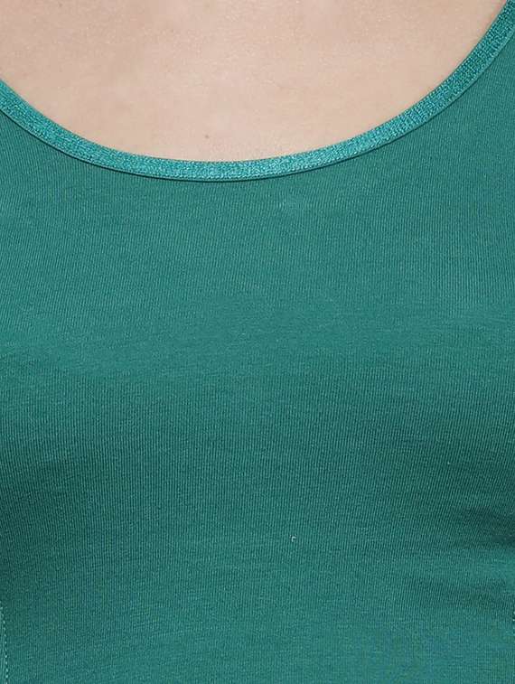 green cotton blend regular blouse - 19682062 - Standard Image - 4