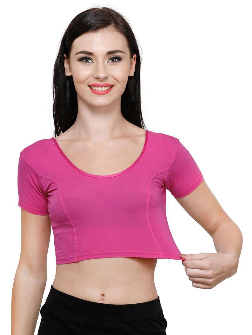 women solid round neck stitched blouse - 19682067 -  Standard Image - 1