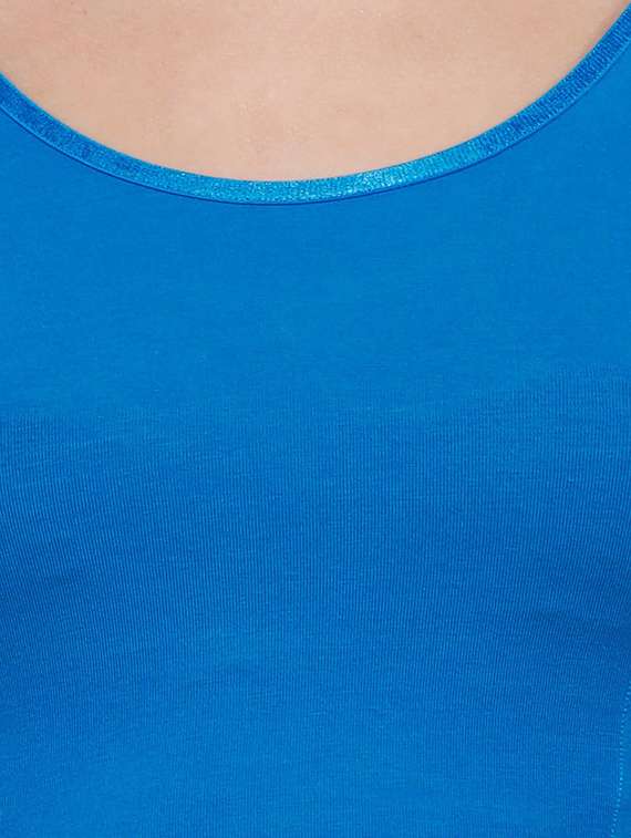 blue cotton blend regular blouse - 19682080 - Standard Image - 4