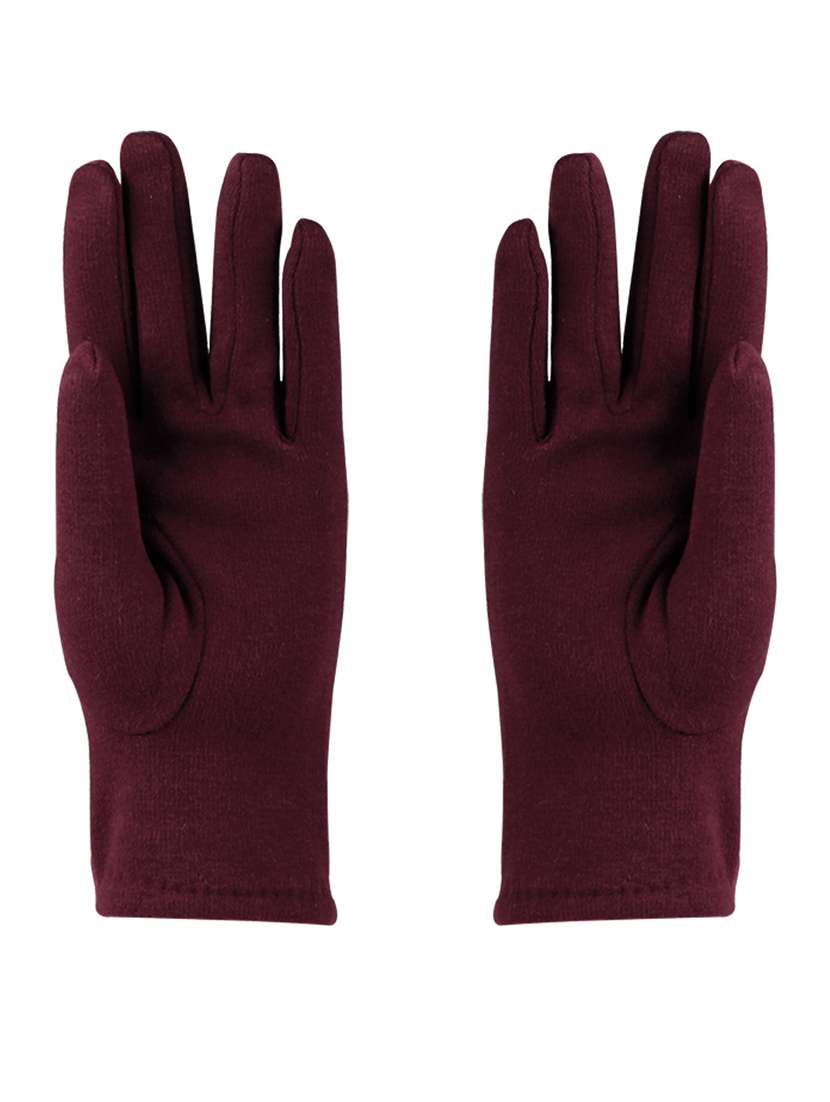 maroon solid gloves - 19682182 -  Standard Image - 1