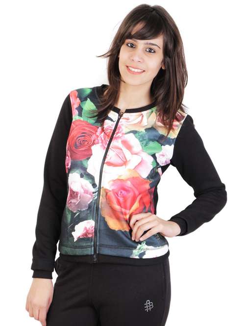 long sleeved floral print regular jacket - 19682252 -  Standard Image - 0