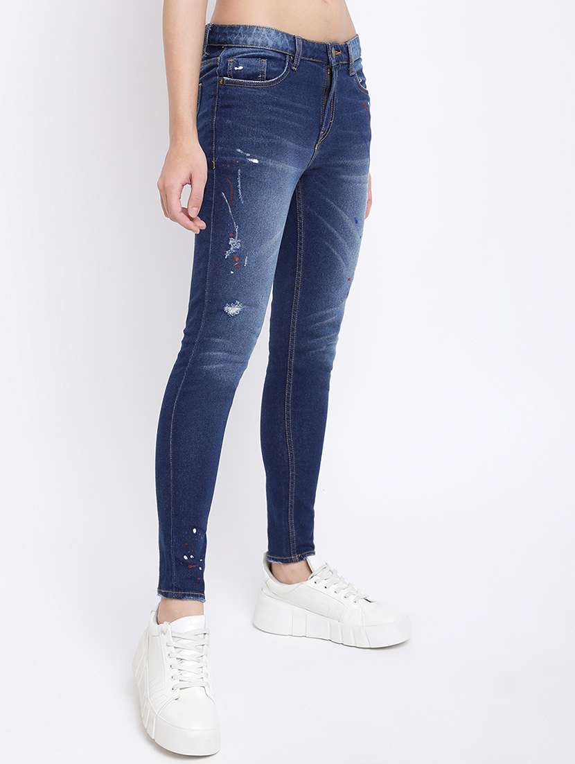 women's distress skinny fit jeans - 19684864 -  Standard Image - 1