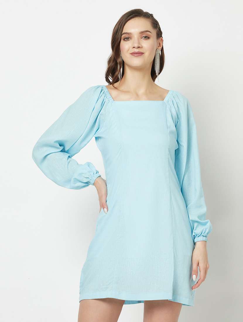 women's fit & flare solid dress - 19684876 -  Zoom Image - 0