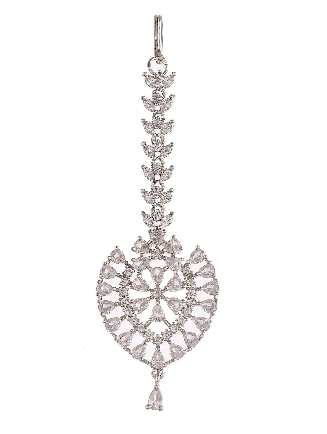 silver maang teeka - 19684894 - Standard Image - 1