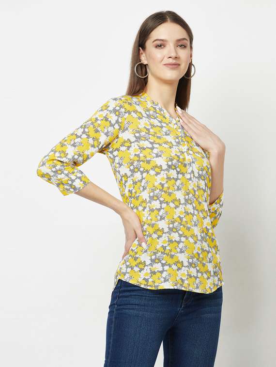 women's straight mandarin neck top - 19684912 -  Standard Image - 1