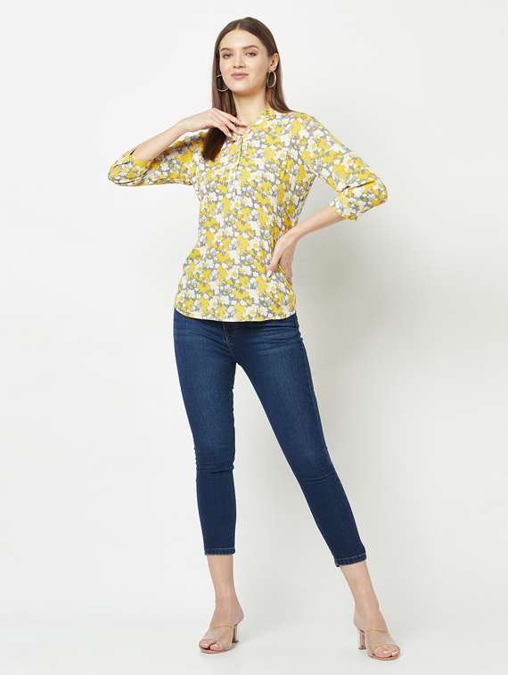 women's straight mandarin neck top - 19684912 - Standard Image - 4