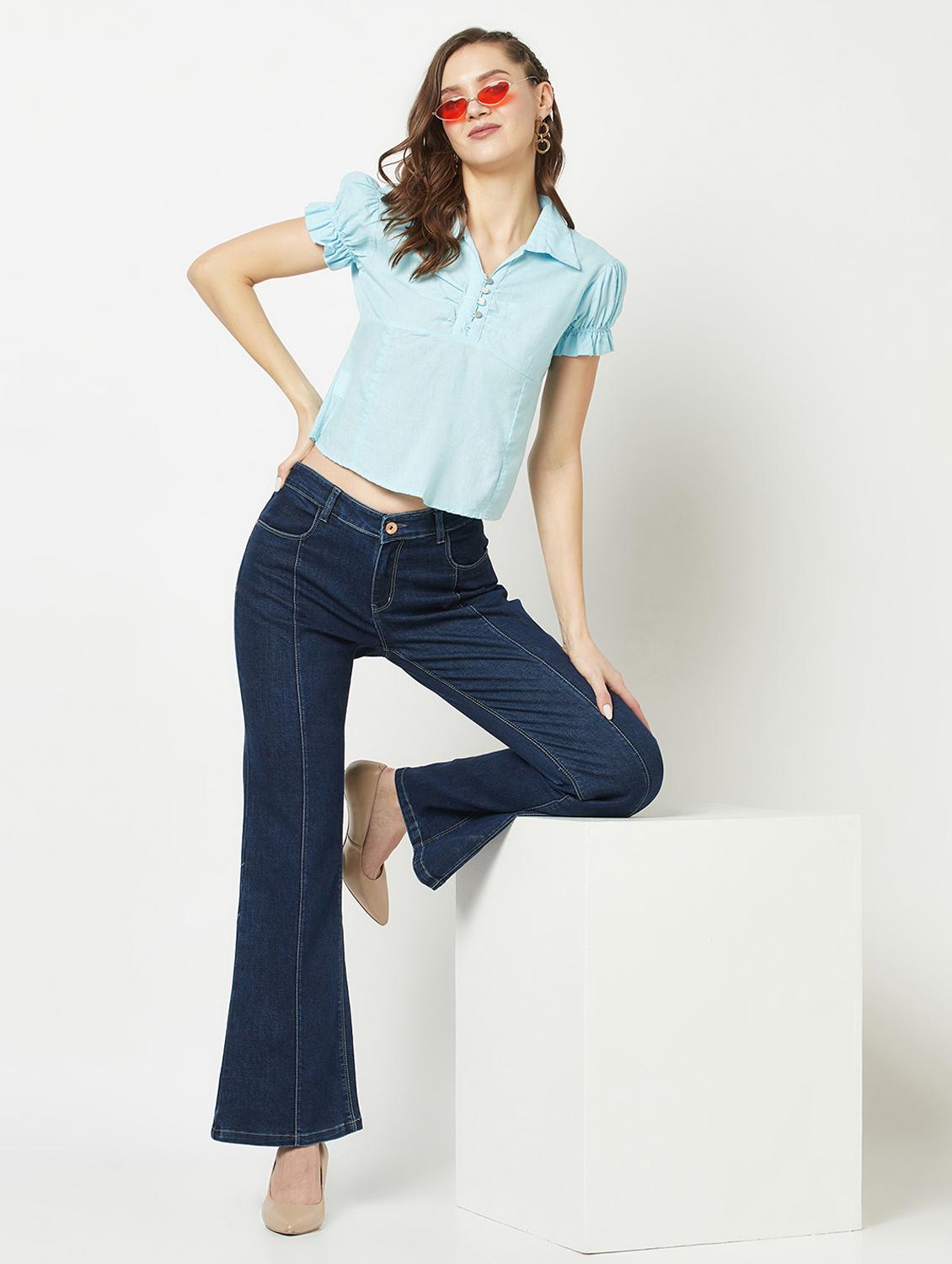 women's crop collared top - 19684915 - Standard Image - 4