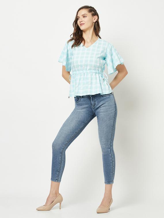 women's peplum v neck top - 19684919 - Standard Image - 4