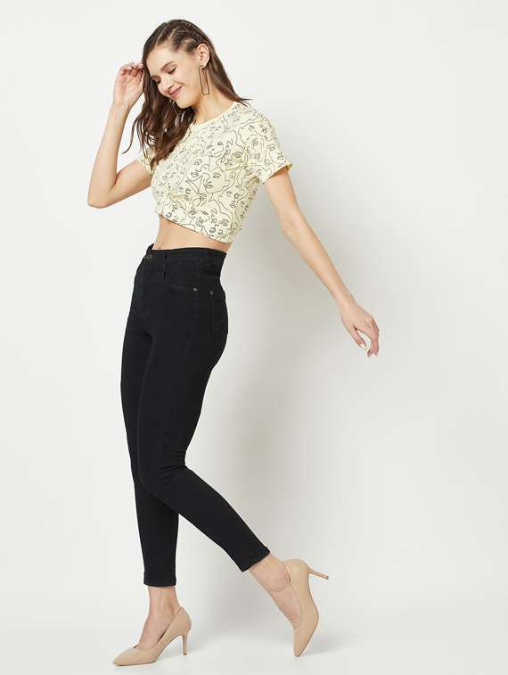 women's crop round neck top - 19684920 - Standard Image - 4