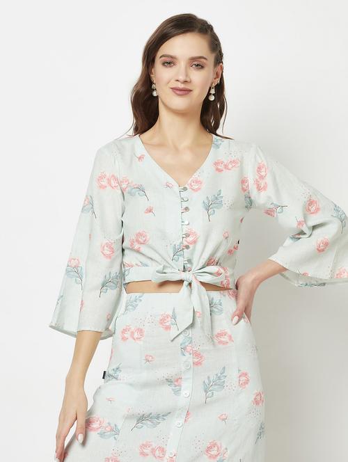 women's blouson v neck top - 19684921 - Standard Image - 0