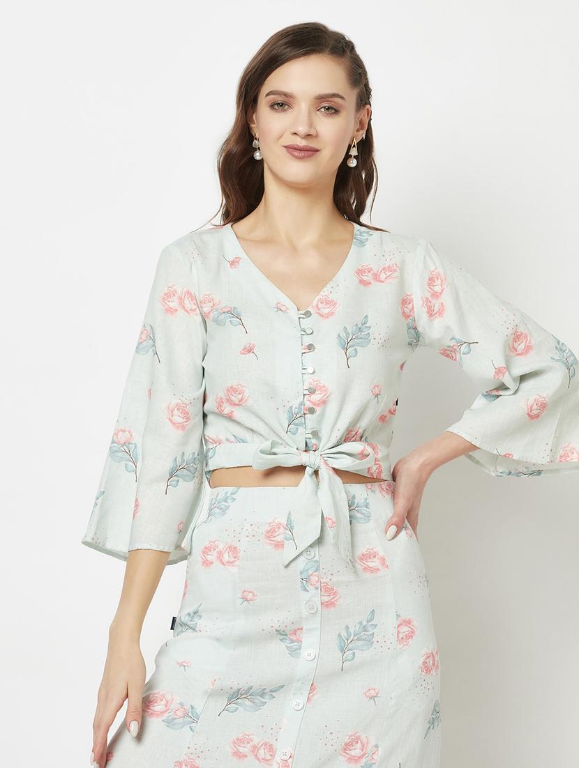 women's blouson v neck top - 19684921 - Zoom Image - 0