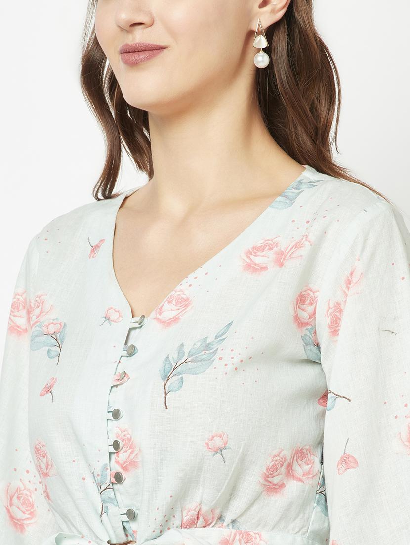 women's blouson v neck top - 19684921 - Standard Image - 6