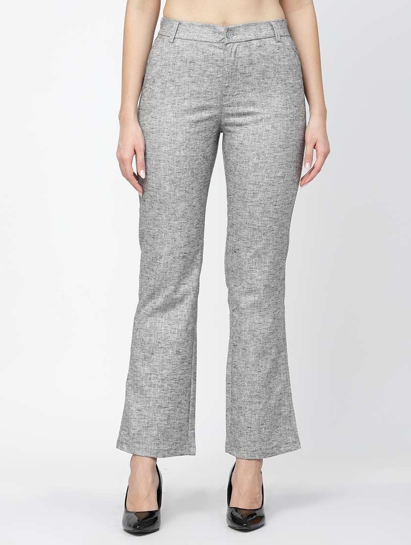 grey linen bootcut